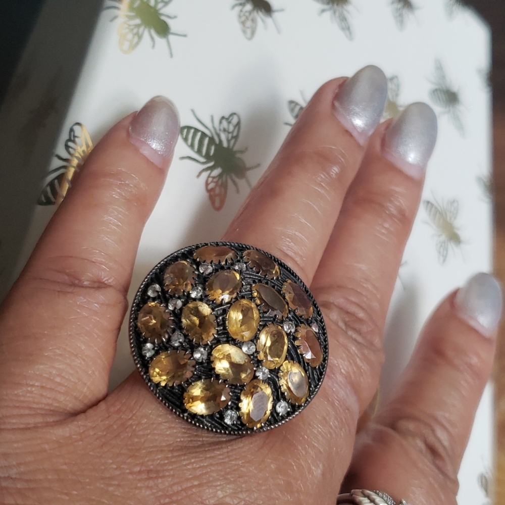 🐝Citrine Cocktail ring